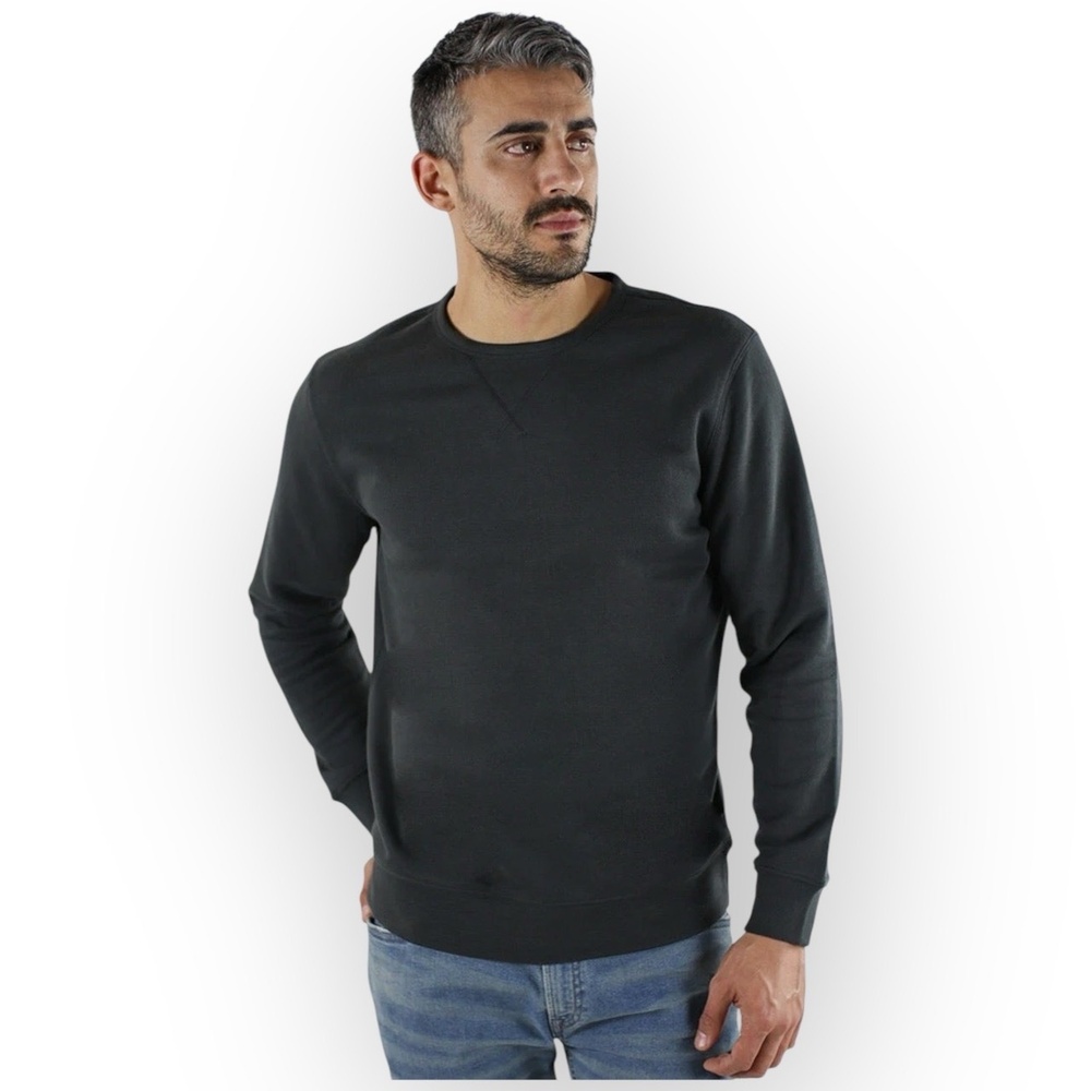 NWT Jachs Men's Sueded Fleece Crewneck Sweater Small Charcoal Classic Fit W33S